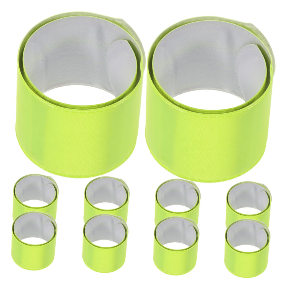10Pcs Reflective Safety Bands And Slap Bracelets For Running Cycling Walking, Visibility Adjustable Wrist And Ankle Straps 9330225643180