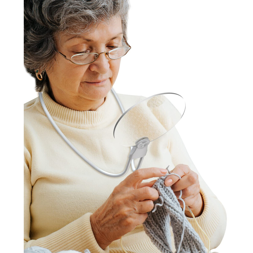 White Hands Magnifying Glass For Reading And Sewing, Neck Wear Magnifier For Cross Stitch,