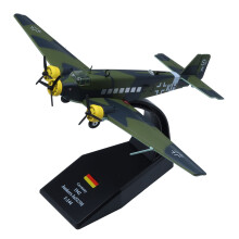 1/144 Scale Ju 52 Diecast Airplane Model, German Military Transport Metal Aircraft Collectible with Display Stand