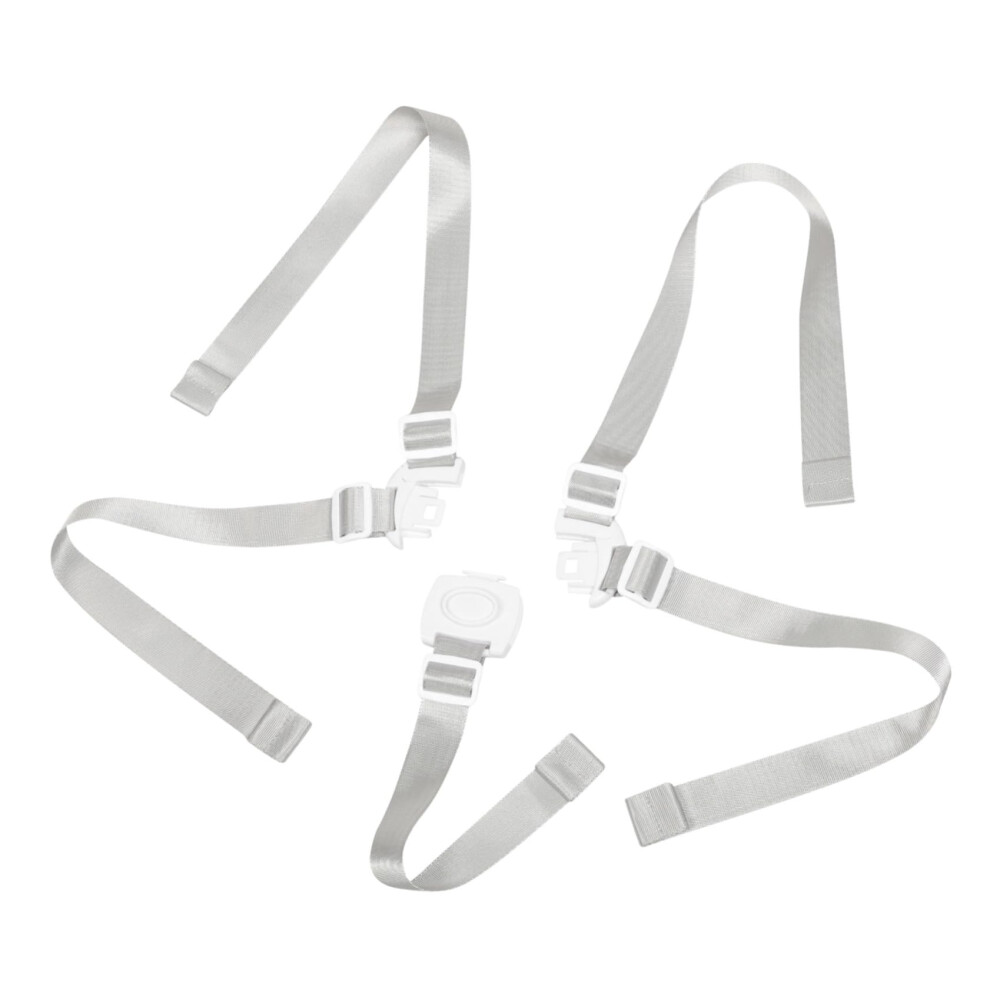 5 Point Adjustable Baby Safety Harness For Chair And Stroller With Straps And Toy Tether White