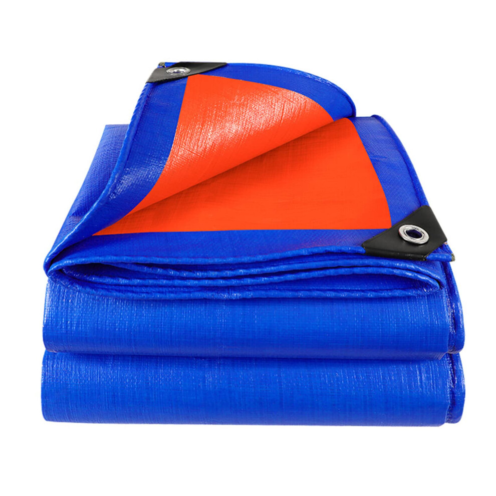 3X6m Heavy Duty Waterproof Tarp Cover, Blue Poly Tarpaulin Sheet For Canopy Tent And Outdoor Use 9310869652243