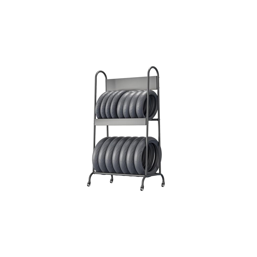 Adjustable Motorcycle Tire Rack With Wheels, Heavy Duty Garage Storage Stand, 80Kg Load Capacity 9330225597315