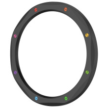 Black rainbow colored ring for Xiaomi Mi Watch S4/S3 - Stainless steel with tempered glass screen protector