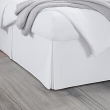 Queen Bed Skirt White 16 Inch Drop, Luxury Box Pleated Double Brushed Microfiber, Wrinkle Fade Resistant Easy Fit Design