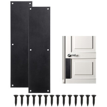 2 Pcs Black Stainless Steel Door Kick Plate 15x3.5 Inch ScratchResistant Push Plate Set for Exterior and Interior Doors