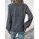 Womens Sweaters Casual Crew Neck Tops Long Sleeve Ribbed Knit Solid Pullover Navy  S 4