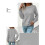 Womens Sweaters Casual Crew Neck Tops Long Sleeve Ribbed Knit Solid Pullover Dark Gray M 6