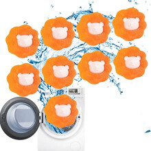 6 PCS Pet Hair Remover for Laundry, Reusable AntiTangle Lint Catcher Balls for Washer and Dryer, Safe for Clothes and Bedding (9 Orange)