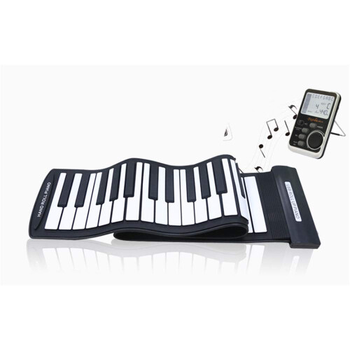 Foldable Piano Keyboard 61 Keys with USB MIDI and Recording Function, Soft Silicone Roll Up Piano for Beginners 1