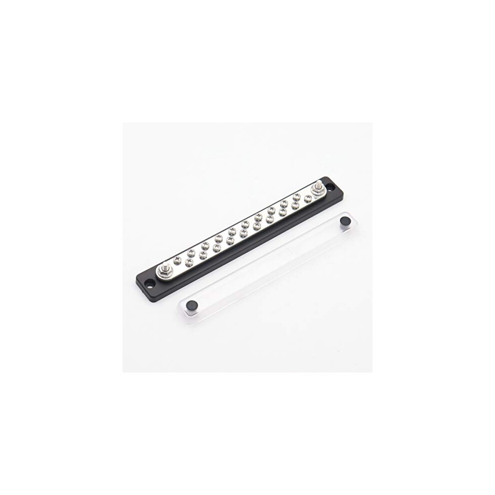 150A Common Bus Bar 12V 48V Power Busbar 20 Terminal 2 Stud Distribution Block With Cover 9073542261810