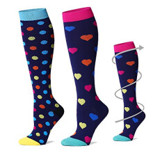Graduated Compression Socks for Running and Travel with Breathable Stretch Knit and Ergonomic Fit