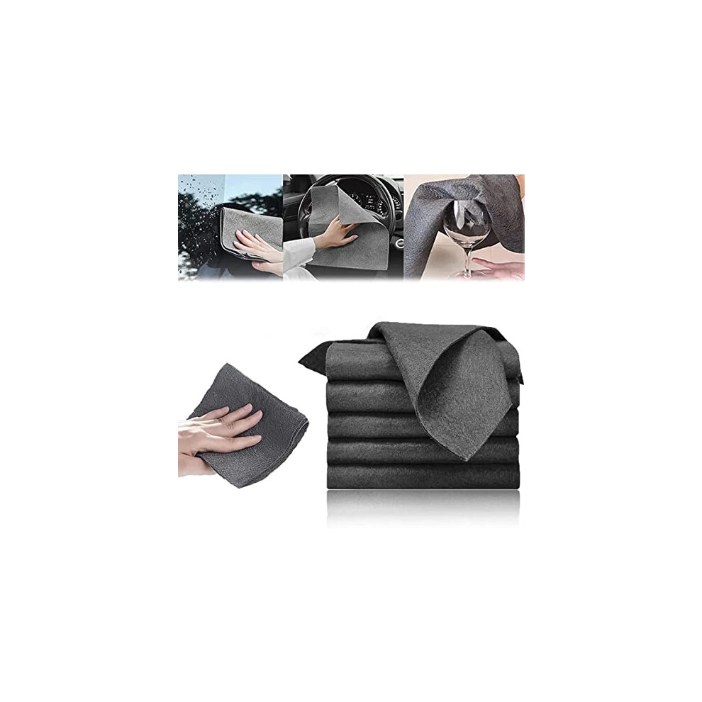 Thick Microfiber Glass Cleaning Cloths 5Pcs, Streak Lint Towels For Windows And Car 9330225598602