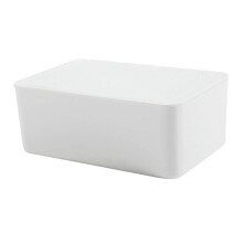 Modern White Tissue Storage Box and Dispenser Holder with Lid, Multifunctional Home Organizer