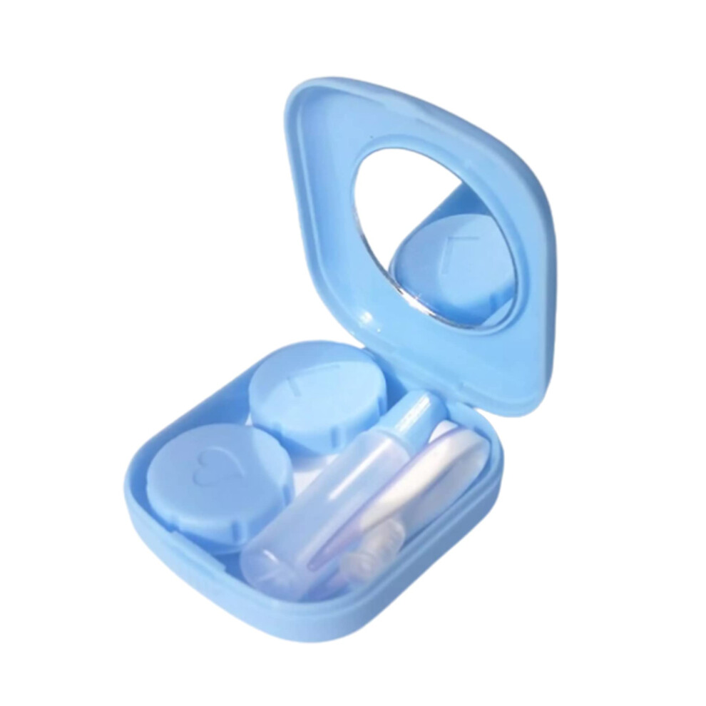 Colorful Unisex Contact Lens Case with Mirror, Compact Travel Kit with Separate Lens Compartments