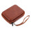 Brown PU Leather Guitar Pick Holder Bag with Secure Zipper Closure for Compact Pick Storage 1
