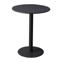 Black Round Bistro Table with Stable Metal Frame, Compact Bar Table for Kitchen or Patio