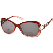 Women's Bifocal Reading Sunglasses +1.25 Red Retro Square Frame, Stylish Sun Protection Eyewear