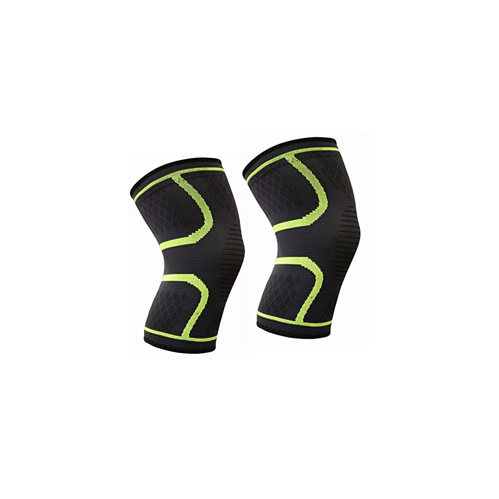 2 Pack AntiSlip Knee Compression Sleeve for Pain Relief and Stability, Support Brace for Running and Weightlifting