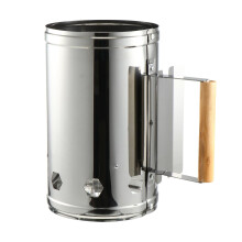 Charcoal Chimney Starter with HeatResistant Wood Handle, Durable Steel Barrel for BBQ Grill and Campfire