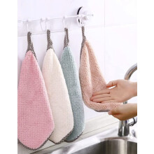 5pcs Absorbent Nonstick Oil Dishwashing Cloths, Thickened Lint Reusable Kitchen Cleaning Rags, Random Mixed Colors