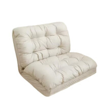 Folding Floor Sofa with 5‑Level Adjustable Backrest, Stain‑Resistant Fabric Couch Bed for Adults, Large Double Seat