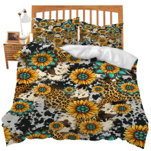 Sunflower Bedding Set Queen Full King Size Yellow Floral Comforter with Vibrant Design AllSeason Use