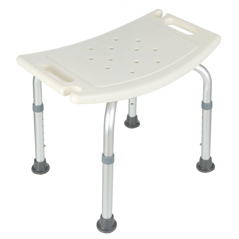 Gold Foldable Shower Chair With Adjustable Height And Nonslip Feet, Drainage Seat For Elderly And Disabled