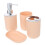 Beige Bathroom Accessory Set Plastic Toiletry Set Easy Clean Surface Modern Minimal Style 1