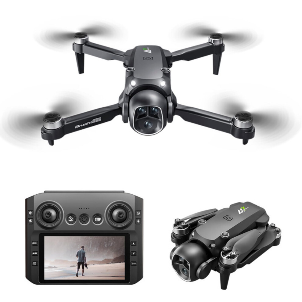 Foldable Brushless Fpv Drone With 4.3' Display And Dual Cameras, Optical Flow Hover, 2 Batteries For Adults 9330225647294