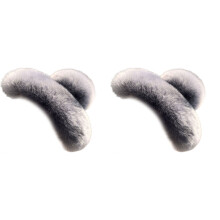 2Pcs Luxurious Faux Furs Hair Clip Autumn Winter-Gray 1
