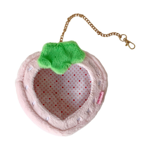 Interactive Plush Bag For Parent Child Bonding-pink strawberry