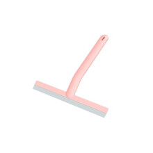 Silicone Shower Squeegee 25cm Pink Bathroom Glass Wiper with Long Handle for Streak Cleaning