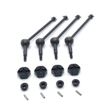 Metalen Aandrijfas en 12Mm Wiel Hex Adapter voor 144001 144010 124007 124019 124018 RC Auto Upgrade Onderdelen, Zwart