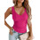 Deep V Neck Camisole Soft Fabric Breathable-rose red S 1