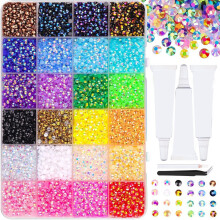 Assorted Color Resin Rhinestones Sparkling AB-24 squares
