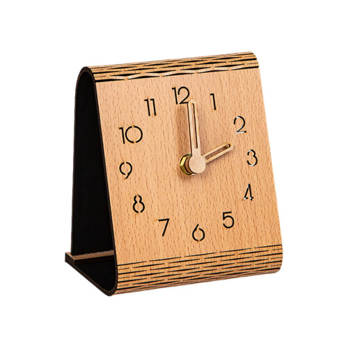 Small Desk Clock Decorative Table Clocks Silents-beech color