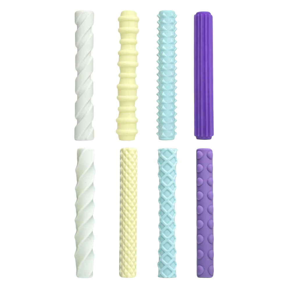 8Pcs Textured Silicone Pen Grip For Kid Adult Ergonomic-Set B