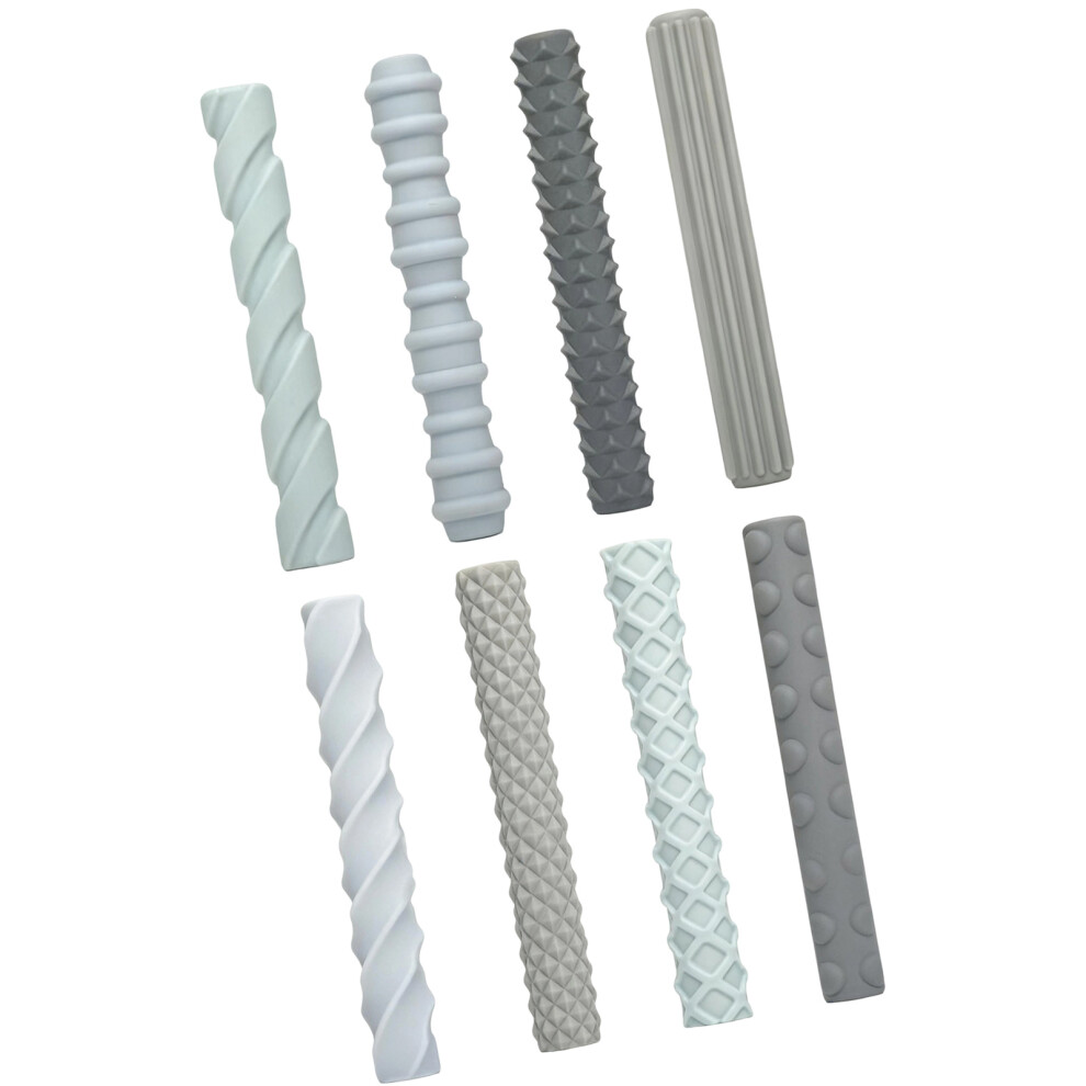 8Pcs Textured Pencil Silicone Holder Grips for Writing-Suit C