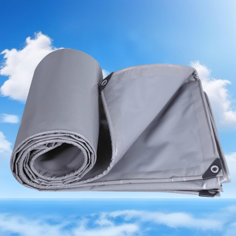 Waterproof Heavy Duty Tarpaulin 500Gsm Uv Resistant Poly Tarp Cover With Reinforced Edges For Roof Camping Truck Boat Patio Pool (Gray A 2X4m) 9330225647805