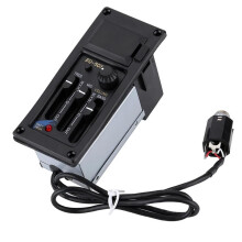 Acoustic Guitar Pickup with Preamp and Tuner, 3Band EQ Soundhole Pickup for Clear Acoustic Tone