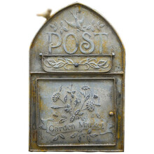 Vintage Wall Mounted Mailbox Outdoor, Retro Iron Mailbox with Durable Rustproof Finish for Home