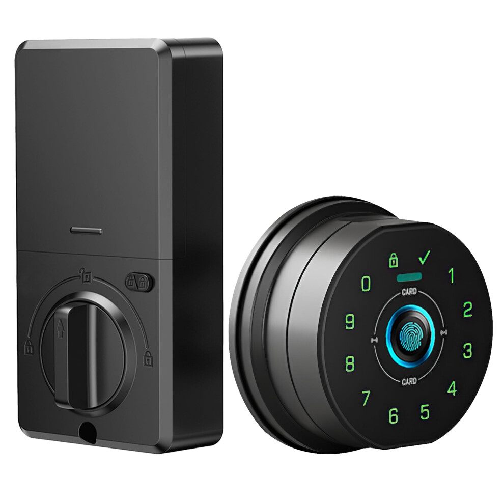 Smart Door Lock With Fast Fingerprint Unlock, Keypad And App Control, Keyless Entry For Home Office (Black) 9310869656388