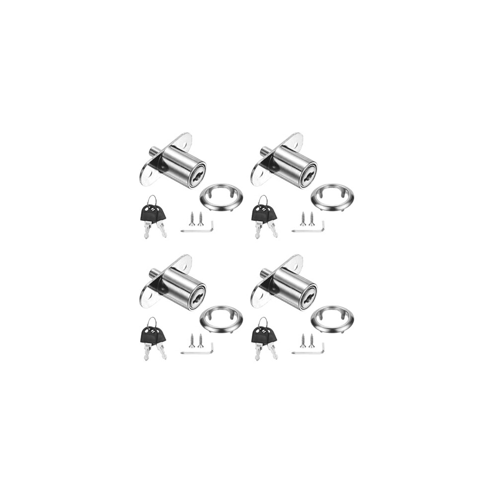 Zinc Alloy Push Plunger Cabinet Lock Set 4Pcs Keyed Alike Drawer Locks With Cross Screwdriver 9330225601579