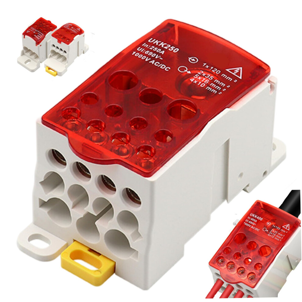 Din Rail Junction Box 1 In 6 Out Quick Mount Wire Splitter 690V With Transparent Protective Cover 9330225601654