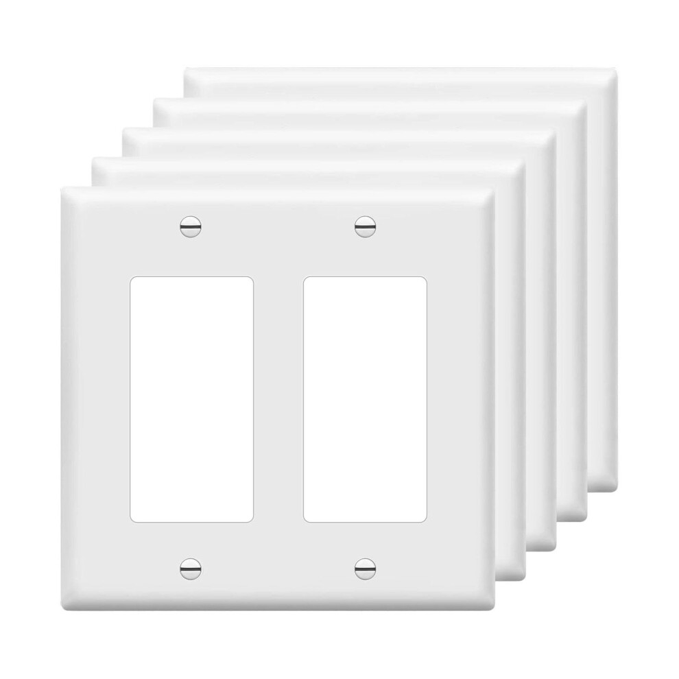 Duplex Outlet Wall Plate 5 Pack American Standard Fit Decorative Electrical Cover For Home And Office 9330225601678