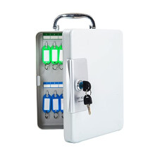 Key Cabinet with Secure Lock, 32 Key Hooks, Durable Steel Wall Mounted Storage Box for Home and Office