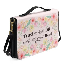 Large Floral Butterfly Bible Cover for Women, Waterproof PU Leather Carrying Case with Zipper and Pockets