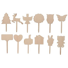 12pcs Wooden Plant Labels Garden Markers with Easy Writable Surface for Herbs Vegetables Flowers