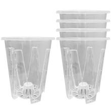 Clear Orchid Pots with Drainage Holes, 5PCS Plastic Planters for Orchids, Clear Root Visibility and Air Flow
