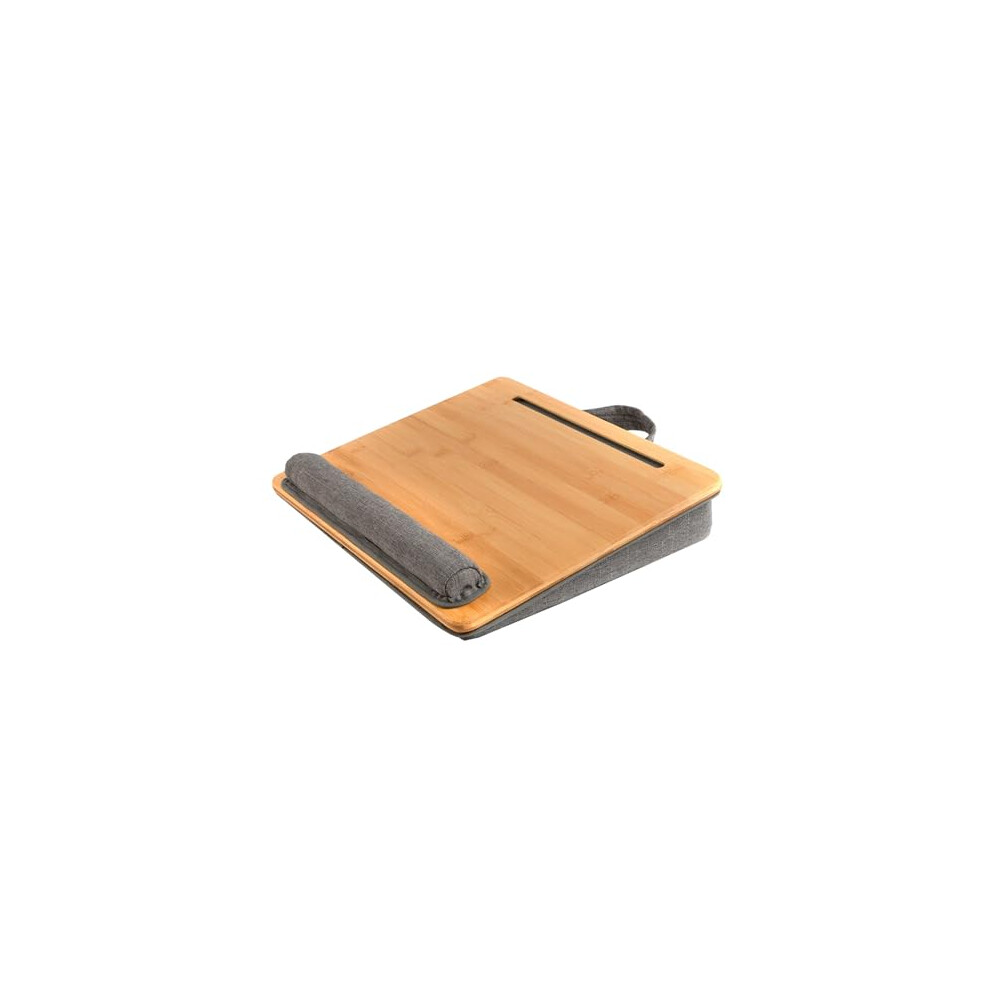 Bamboo Lap Desk With Cushion And Wrist Rest, Ergonomic Laptop Stand For Couch Or Bed, Tablet Slot 9073542264644